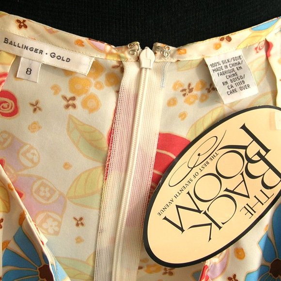 Floral Silk Skirt Ballinger-Gold Size 8 NWT - Picture 7 of 7